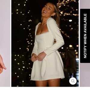 White pear long sleeve dress